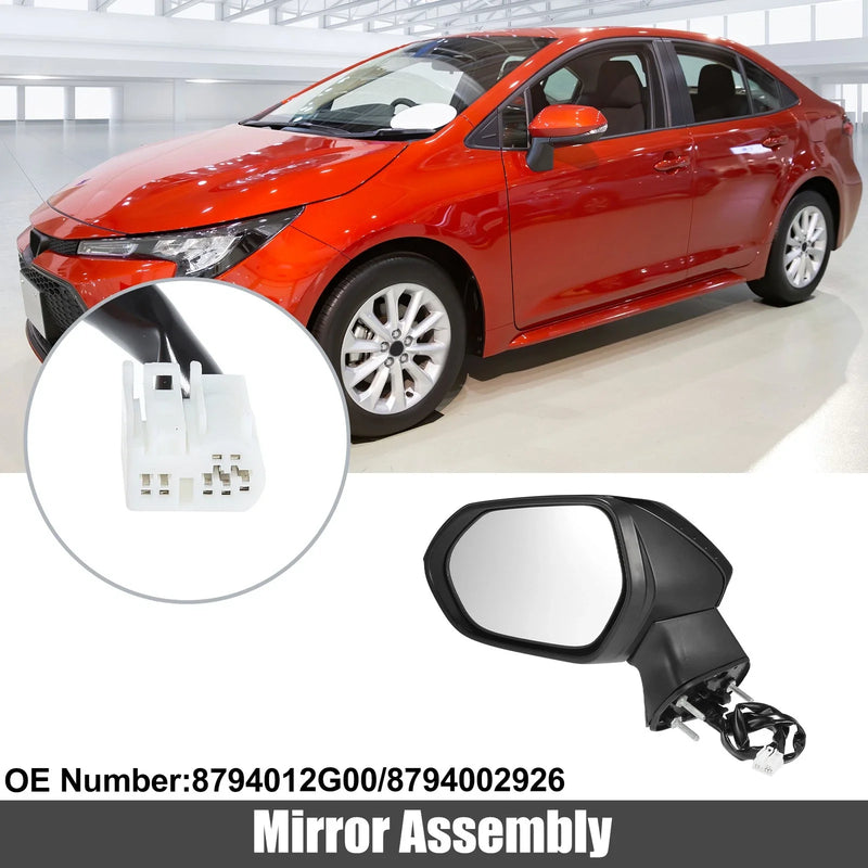 Toyota Corolla 7 Pin Left Exterior Door Mirror Assembly Black (2020–2024)