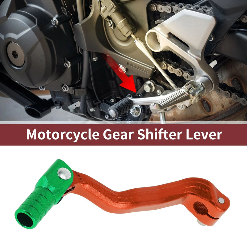 Bosuer M4 Orange Lever Green Head Folding Motorcycle Gear Shifter Lever