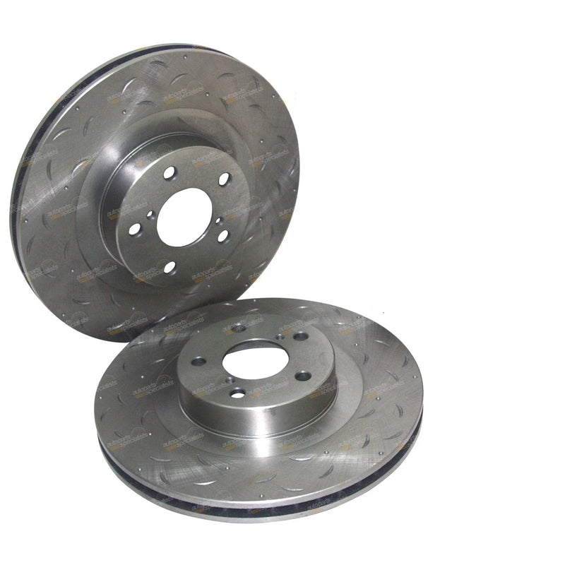 Subaru Forester SG SH Front Drilled Slotted Disc Brake Rotors (2002-2010)