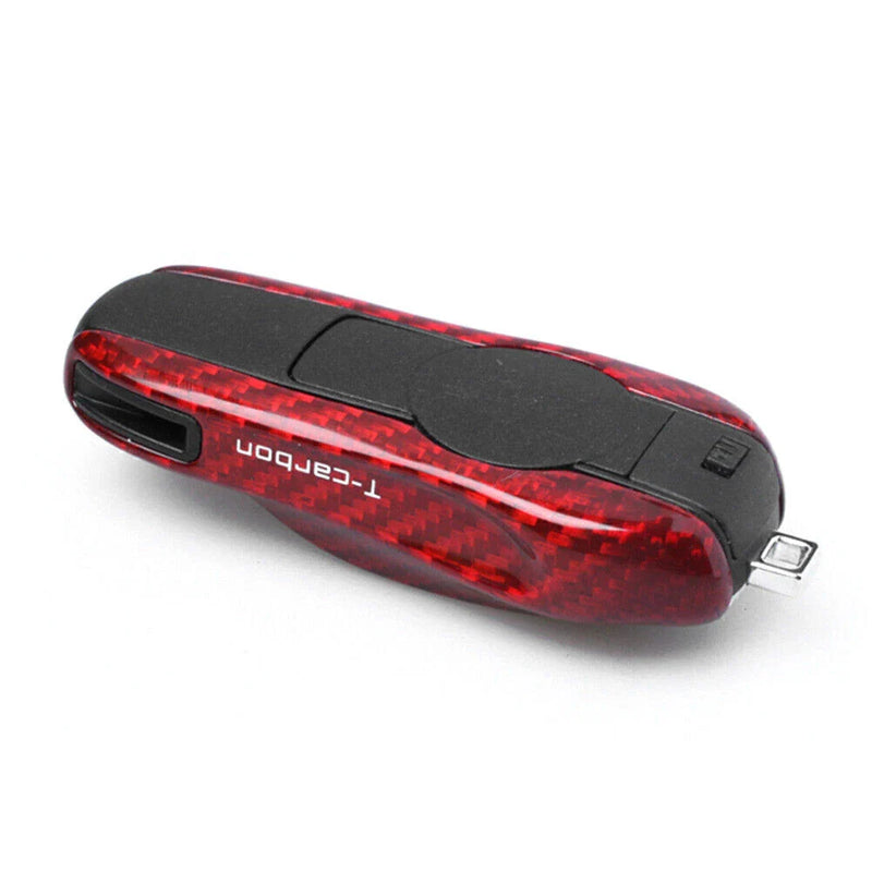Porsche 911 Panamera Cayman Carbon Fiber Red Remote Key Fob Cover