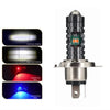 Motorcycle Truck LED Headlight White Yellow Lens Red P15D BA20D H4