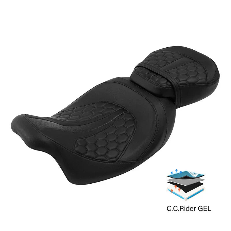 Harley Electra Road King Glide 2009-2023 Gel Seat (Black)