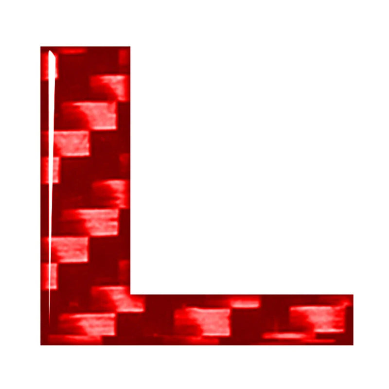 Car Badge Emblem L Carbon Red Letter Decals Stickers