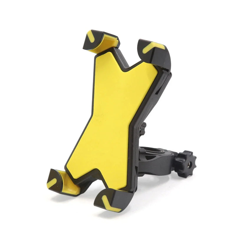 Motorcycle Handlebar Cell Phone Mount Holder Stand / Yellow Adjustable /