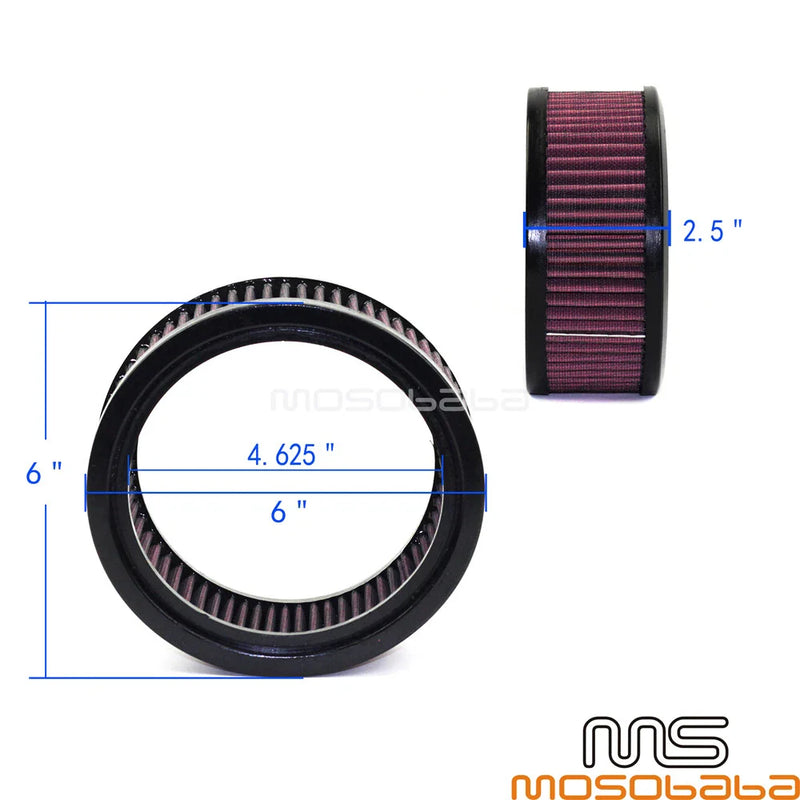 Harley Dyna Fat Bob Low Rider Iron 883 / 1200 Blue Round Air Filter (2006-2023)