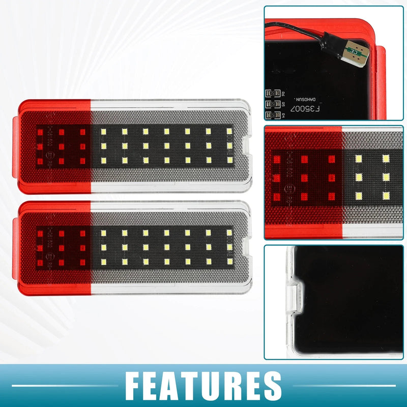 Ford (F-150, F-250, F-350) 2 x White Red LED Door Light Reflector