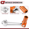 Bosuer M5 Folding Gear Shift Lever Silver Tone Orange