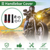 Motorcycle Black Red Square 7/8" 22mm Motorcycle Hand Grips Cover Kit