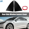Tesla Model 3 Pair of Gloss Black Rear Side Window Louvers (2017-2023)