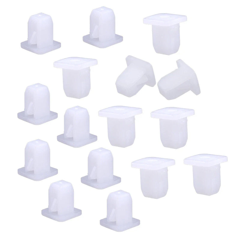 Car 50 x White Square Fender Liner Fastener Rivets (8x8.5mm Hole)