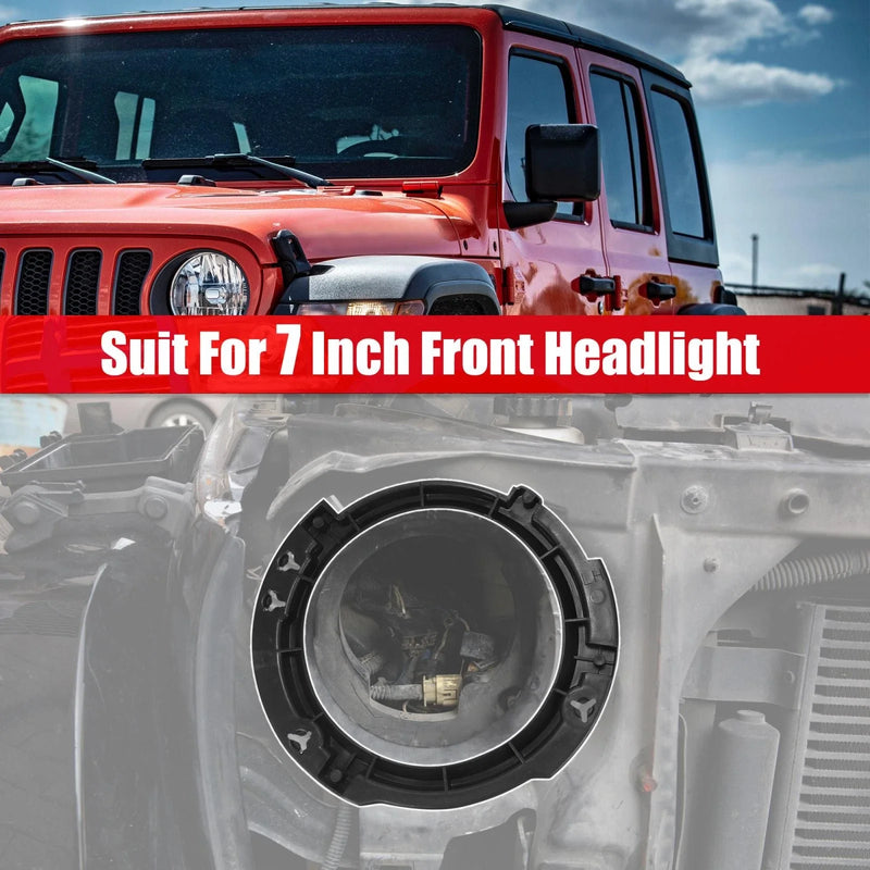 Jeep Wrangler TJ (1997-2006) Black 7" Round Headlight Mounting Bracket