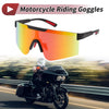 Motorcycle 1Pc Goggles Red Lens Black Frame Tri-acetel Cellulose PC
