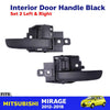 Interior Door Handle Black Pair Fits Mitsubishi Mirage 5D Hatchback 2012-18 D06