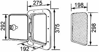 Nuova Rade 375x275 x2 Caravan RV Access Hatch Recessed Handle White