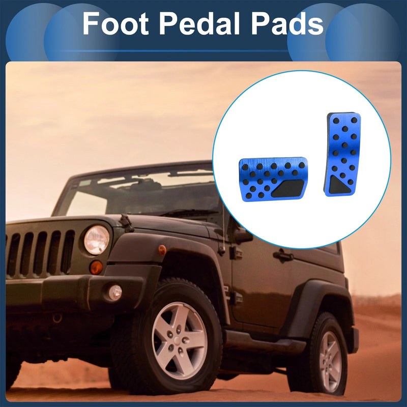 Jeep Wrangler (2018-2024) Blue Automatic Foot Accelerator Pedal Covers 2 x
