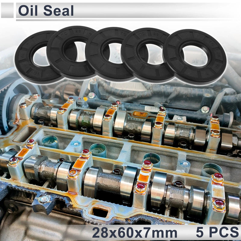 Make Model Oil Seal 28x60x7mm Rotary Shaft Seal Nitrile Rubber 5 Pcs