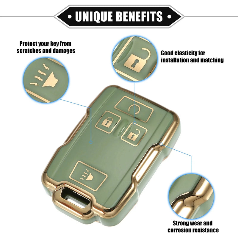 Chevy Suburban / GMC Green 4-Button TPU Key Fob Cover