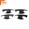 Toyota Hilux Matte Black Red 4 Door Handle Insert Bowl Cup Trim (15-22)