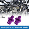 Motorcycle Brake Lever Barrel Adjusters Screws M10 Purple 2 Pcs