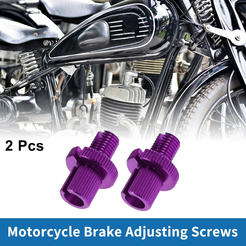Motorcycle Brake Lever Barrel Adjusters Screws M10 Purple 2 Pcs