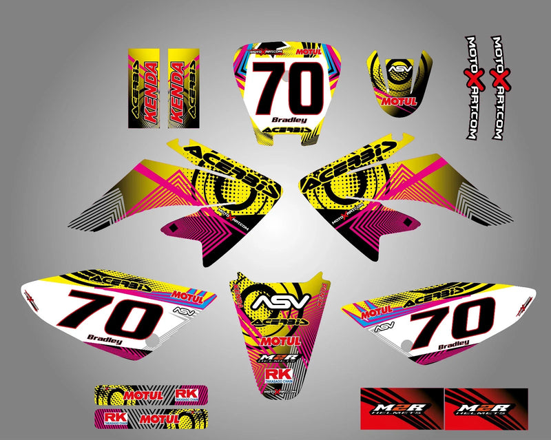 Honda CRF 70 / 80 / 100 (2002-2010) Neon Decals Custom Graphic Kit