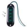 Truck Trailer Waterproof Green 4 LED Oval Side Marker Lights