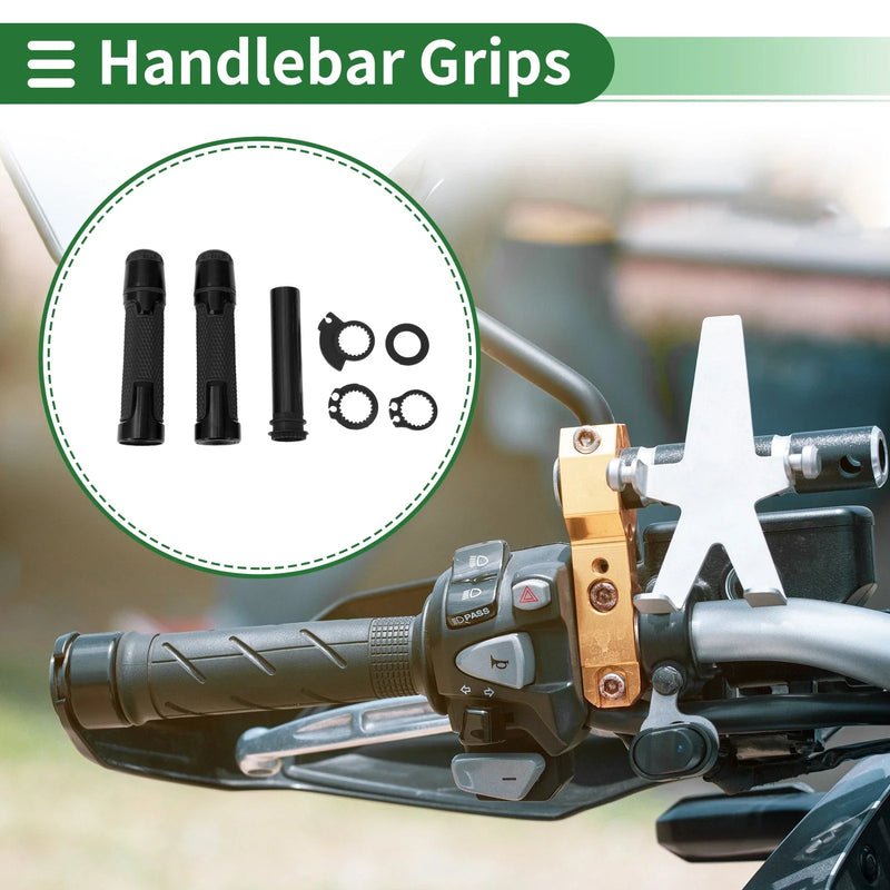 Motorcycle Black Rhombus 7/8" 22mm Hand Grips Cover Kit