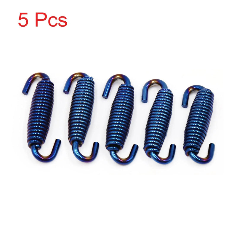 Motorcycle 5pcs / 59mm / Blue Swivel Universal Muffler Exhaust Pipe Spring