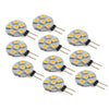 Car 10 x DC12V G4 5050 SMD 6 LED Bulbs Warm White