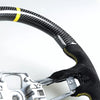 Ford Mustang Steering Wheel Carbon Fiber Suede Yellow (2019-2022)