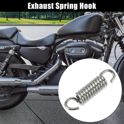 Motorcycles Exhaust Pipe Spring Hook 43mm 1.69" Stainless Steel Silver Tone
