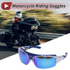 1 x Motorcycle Riding Goggles Blue Lens Blue White Frame UV400