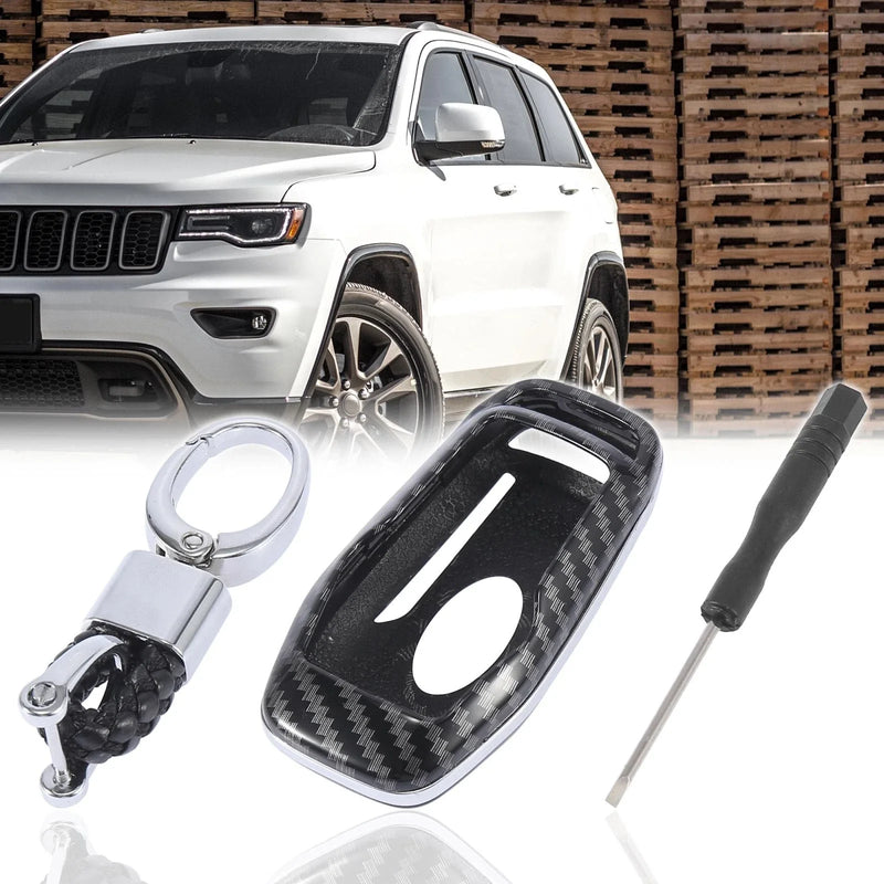 Ford Fusion Carbon Fiber Remote Key Fob Cover Case Ring Set (2013-2020)