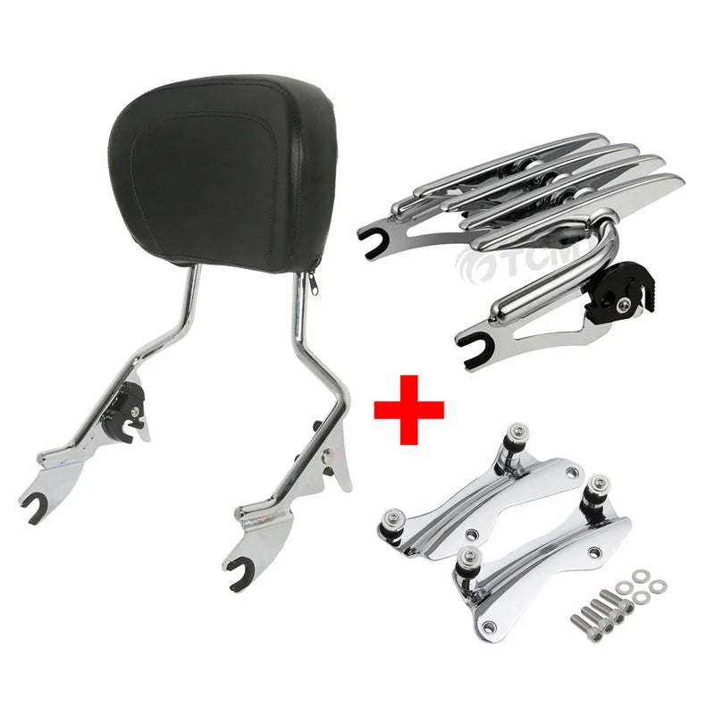 Harley Touring Sissy Bar Backrest Stealth Rack Dock Hardware (2014-2024)
