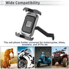 Motorcycle Rearview Mirror 4.7-7.2 Inches Black Phone Mount Holder