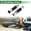 Motorcycle Rubber Black Silver Tone 7/8" 22mm Hand Grip Cover