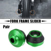 2 x Wheel Front Fork Frame Sliders Falling Protector Green Universal