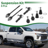 GMC Sierra 3500 8pcs Suspension Kit Inner/Outer Tie Rod End Ball Joint
