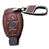 Benz A B C E G CLA CLS GLA GLC Brown PU Leather Keychain Cover Case