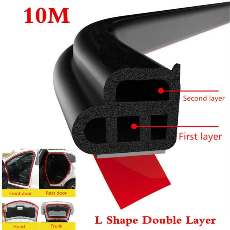 Car Front Rear Door Trunk Hood Protector Rubber 10M Seal Strip Trim