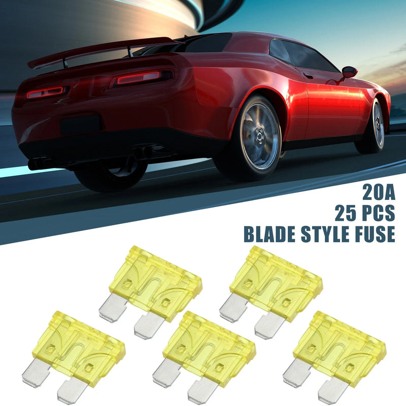 Car 25pcs Blade Style Fuses 20A