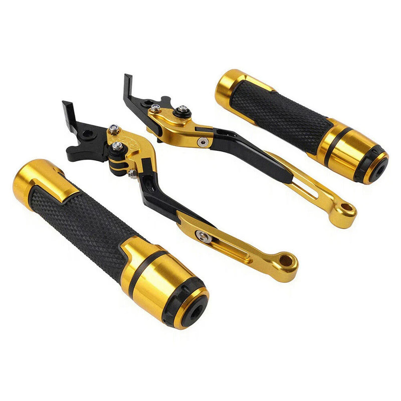 Yamaha FZ MT 07 09 Folding Gold Brake Clutch Lever Grip Set (2014-2020)