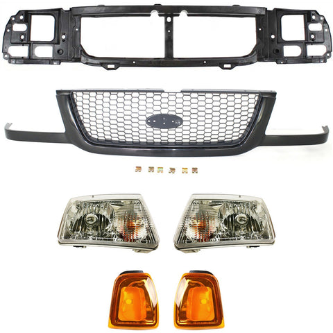 Grille Assy Kit Includes Headlights Corner Lights Header