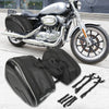 Pair Universal Motorcycle Saddlebag Luggage Bag 1680D Adjustable Buckles Black