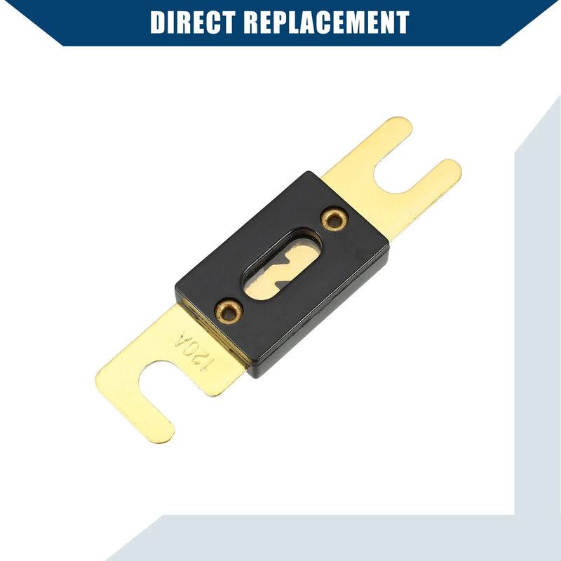 Car, Motorcycle, Boat - Gold Tone, Black 5 x Mini ANL 120A Fuses