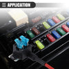 Circuit 12V Low Profile Mini Fuse Tap Holder with 15 x 15A APS Fuses Set