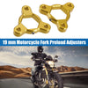 MotorBike Gold Tone 2 x 19mm Racing Motorcycle Rider Fork Preload Adjusters