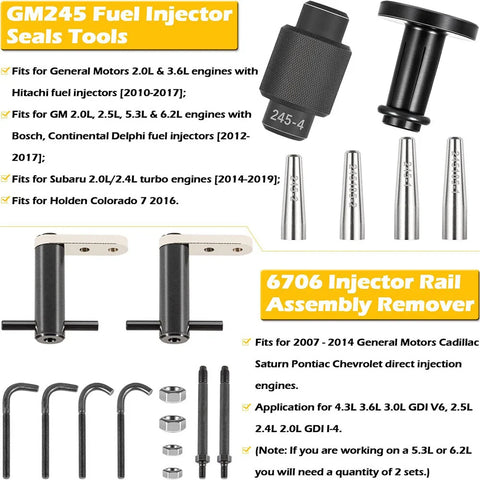 GM245 Fuel Injector Rail Assembly Remover & Seal Tools