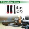 Motorcycle Black Red Square 7/8" 22mm Motorcycle Hand Grips Cover Kit