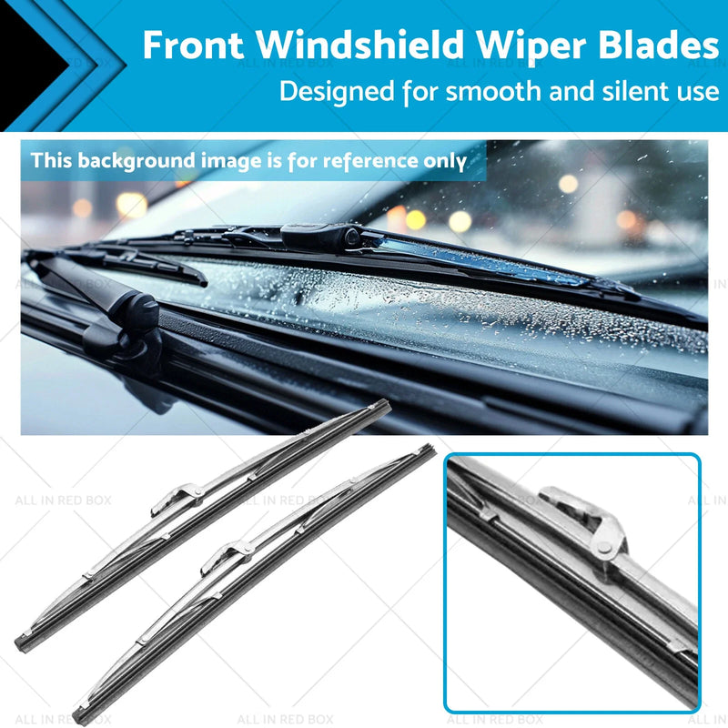 Universal 12" Polished Stainless Steel Front Windshield Wiper Blades (N/A)